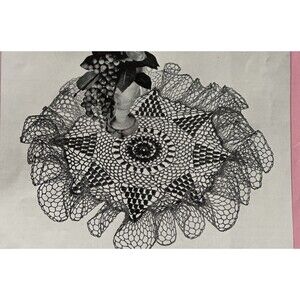 Vintage 1950's Ruffled Lace POPCORN POINTS Crochet Pattern 15" Ecru Doily